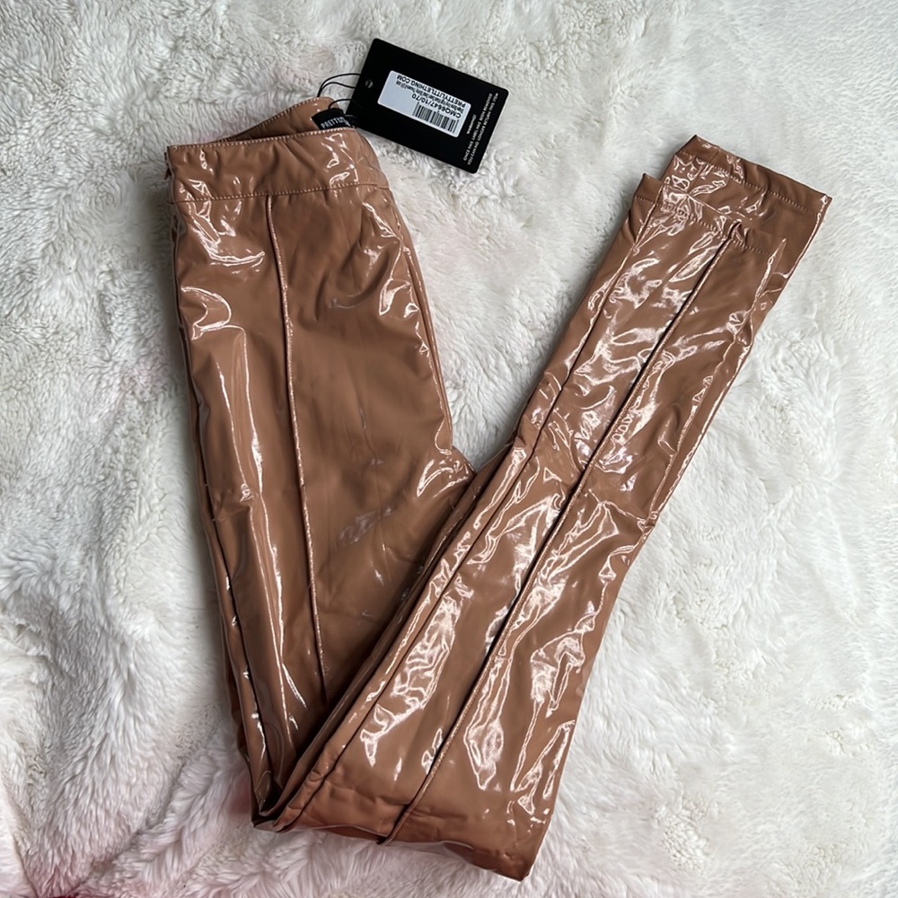 Patent Leather Legging, Nude, Small, Brand New
